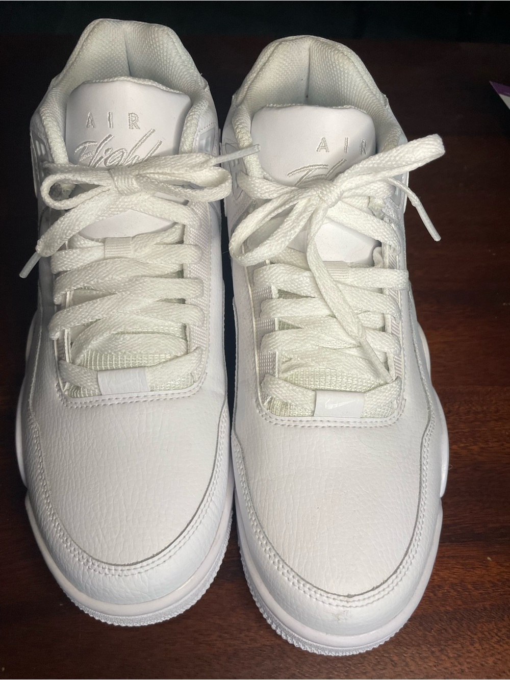 Nike Air Flight All-White Leather Low-Top Sneakers